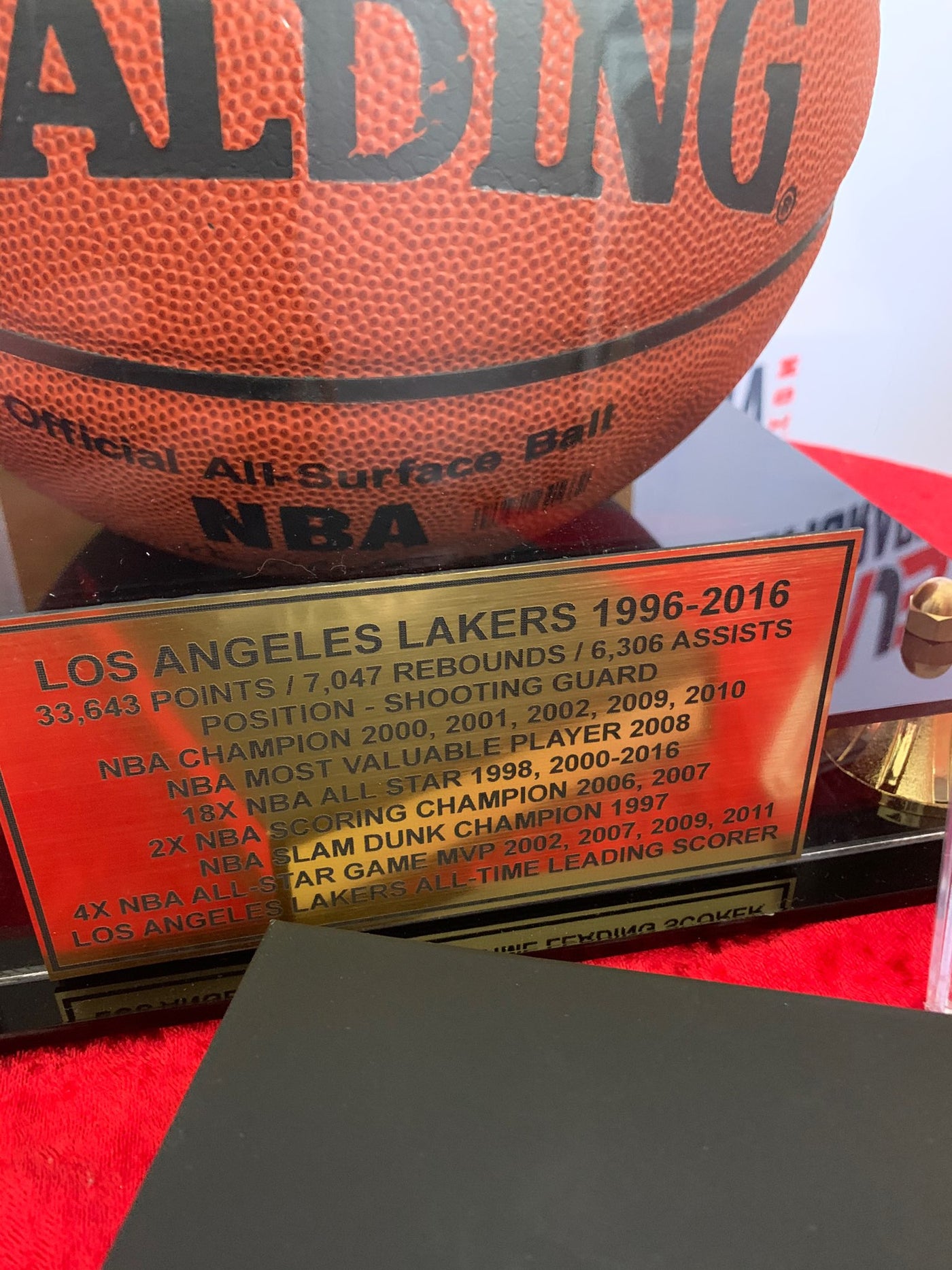 Kobe Bryant Signed NBA Basketball in Display case and 1999 Game