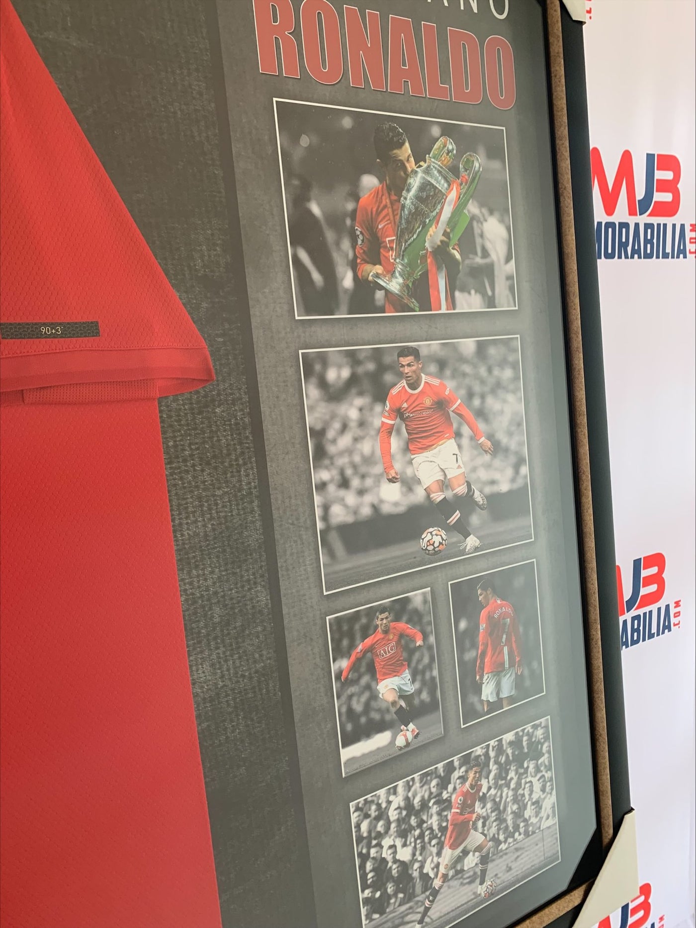 Cristiano Ronaldo Personally Hand Signed Framed Manchester United Jersey with Beckett Authentication