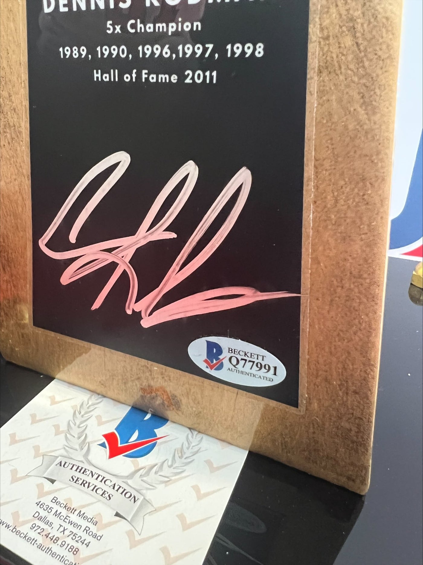 Nba Authentication Dennis Rodman Signed NBA Championship Trophy Beckett Authentication Ch ...