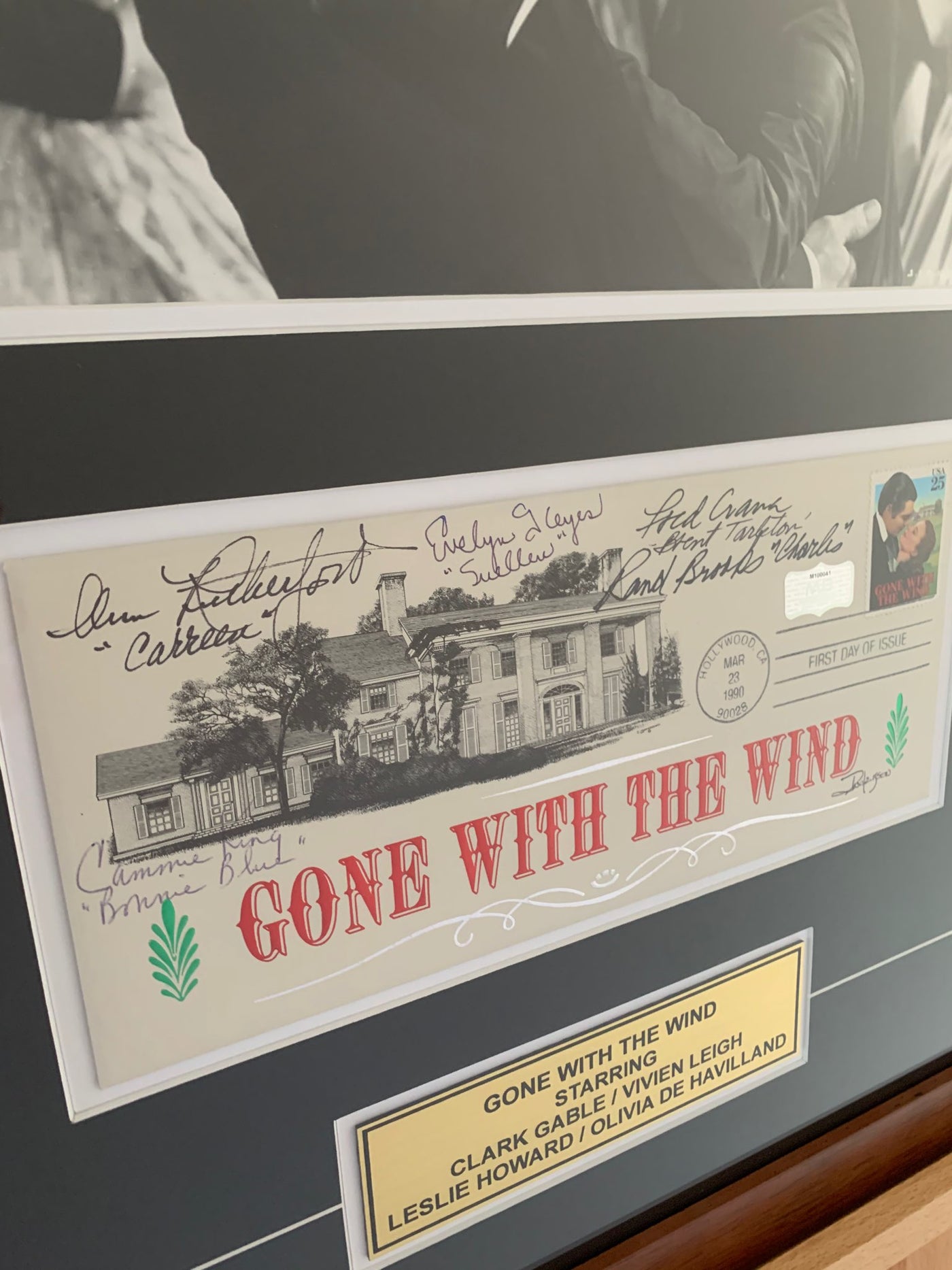 Ann Rutherford Evelyn Keys Cammie King Fred Crane Rand Brooks Signed Gone with the Wind Framed With full Certificate Of Authenticity