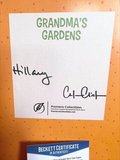 Hillary Clinton Chelsea Clinton Dual signed Book Grandmas Garden Beckett COA