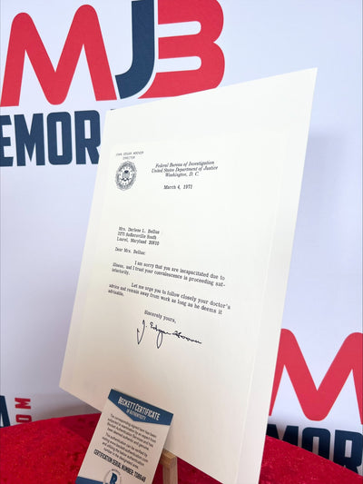 J Edgar Hoover Signed Original 1971 FBI Letter Beckett Authentication