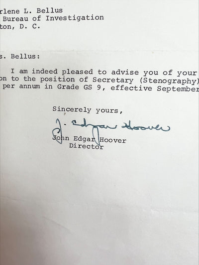 J Edgar Hoover Signed Original 1970 FBI Letter Beckett Authentication