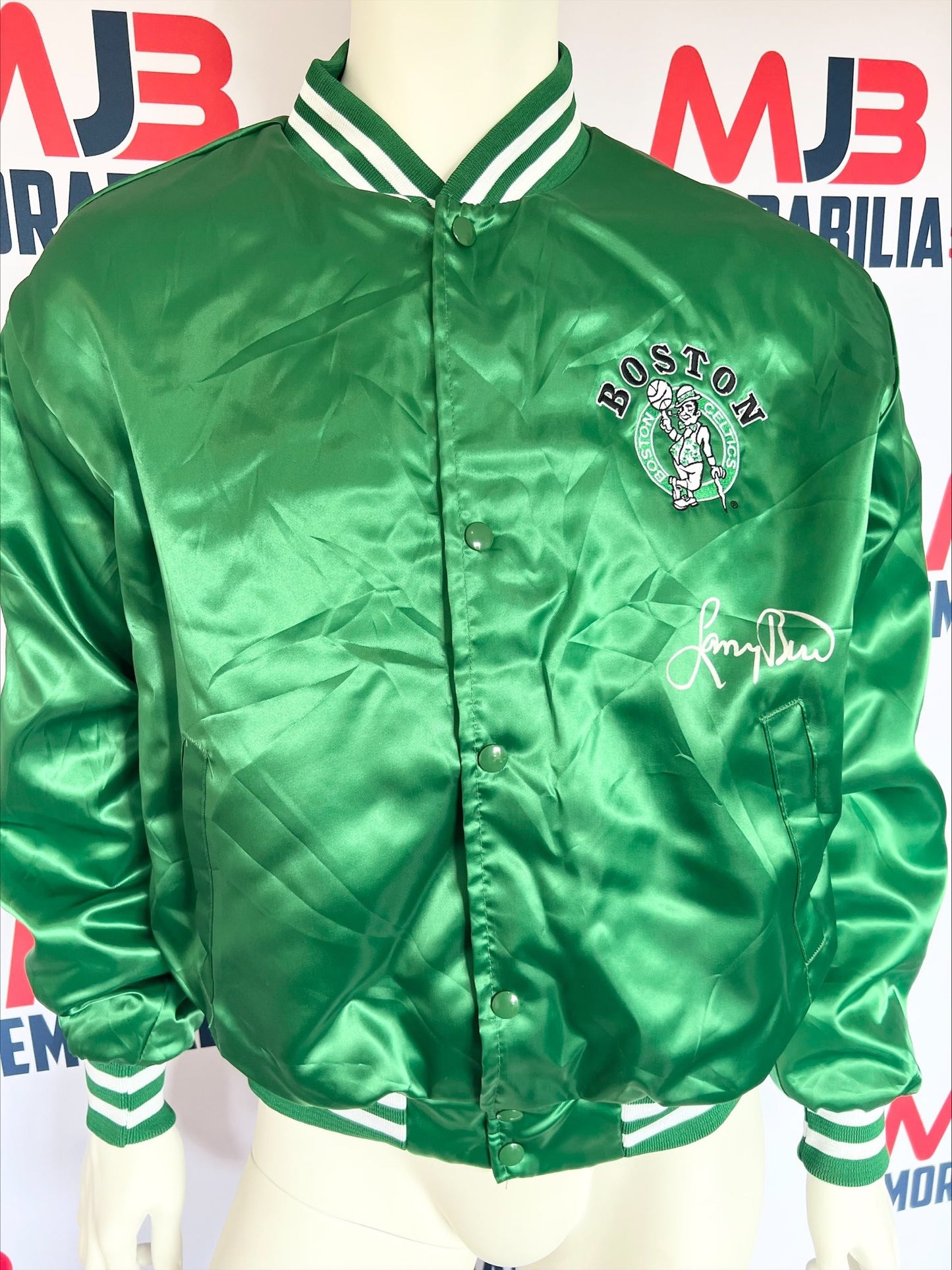 Larry Bird Signed Celtics Warm Up Jacket RARE Beckett Authentication