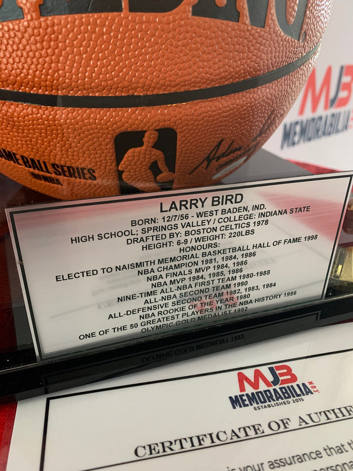 Larry Bird Signed Boston Celtics Official Spalding Full Size