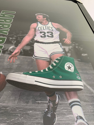 Larry Bird Signed Green Converse Shoe RARE Beckett and Bird Authentication Boston Celtics
