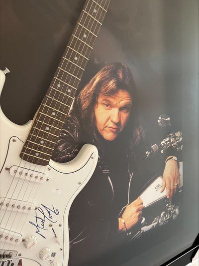 Meatloaf Signed Guitar Bat out of Hell Rare Framed with Beckett Authentication