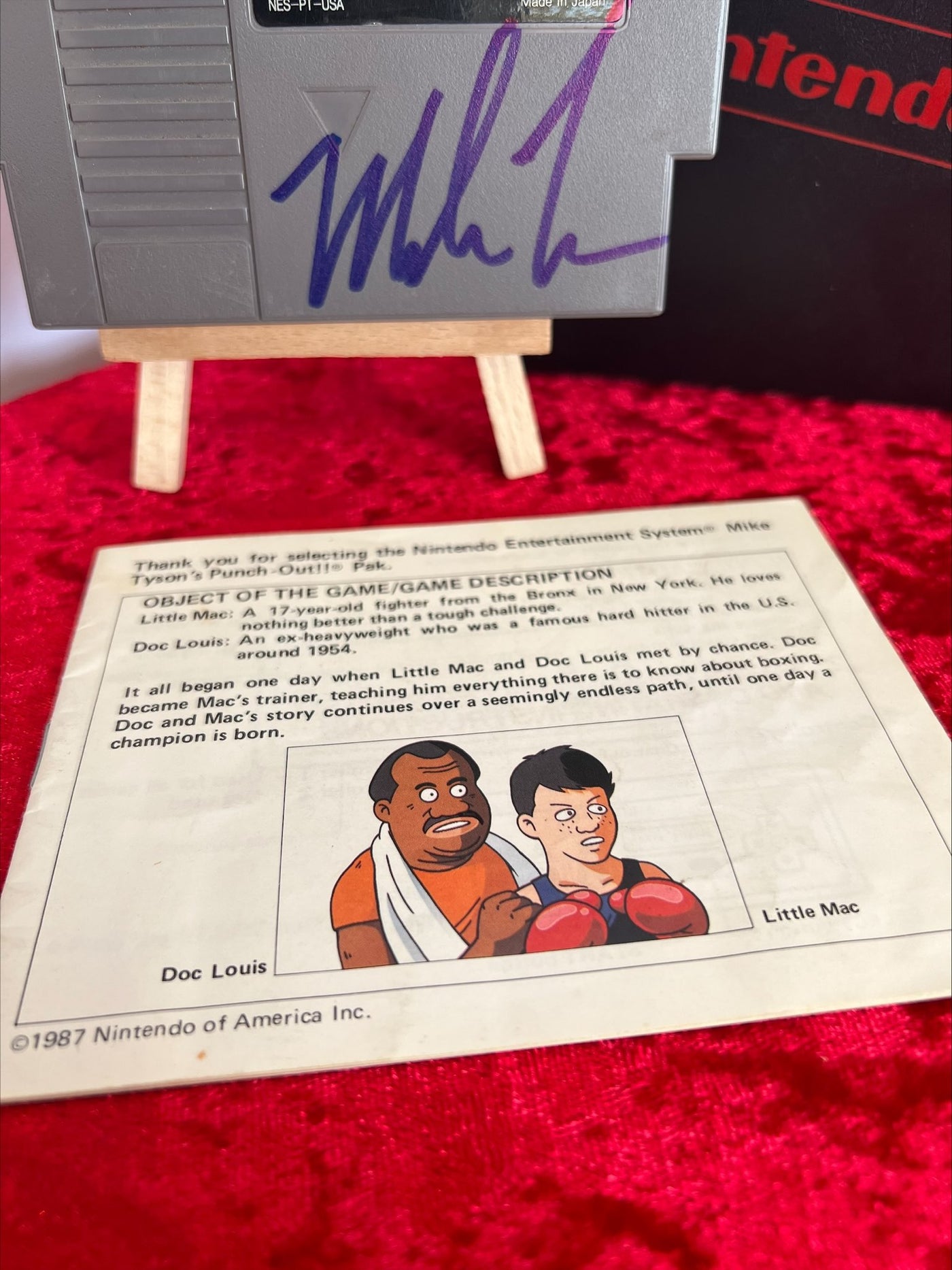 Mike Tyson Signed Original 1987 Punch Out Video Game Cartridge + Instruction booklet Original Case PSA COA RARE
