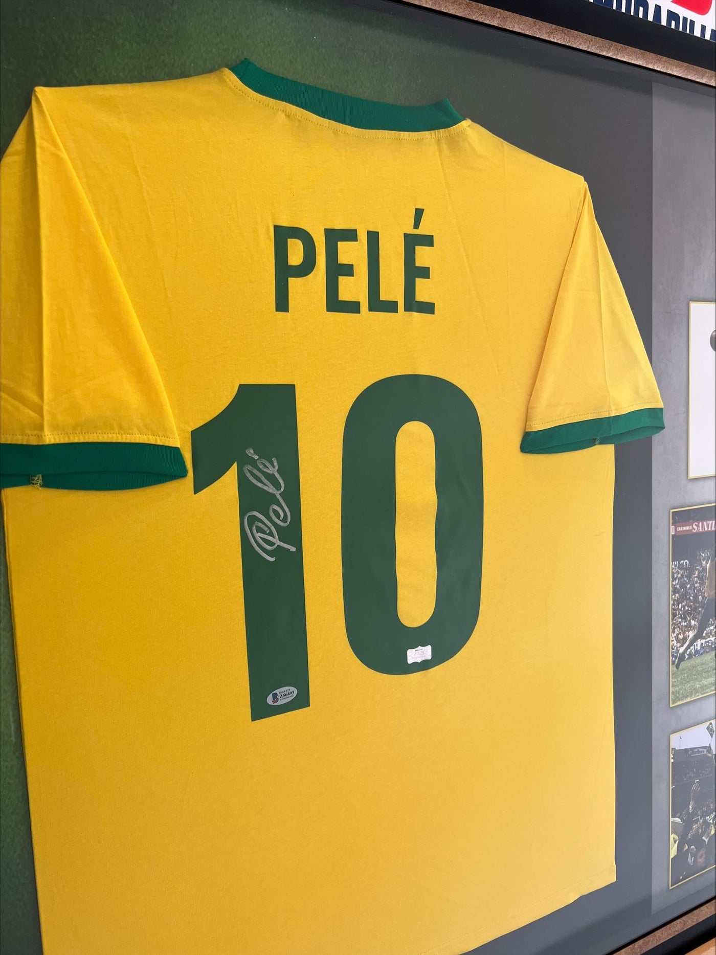 Pele Signed Autograph Brazil Soccer Jersey Beckett Authentication