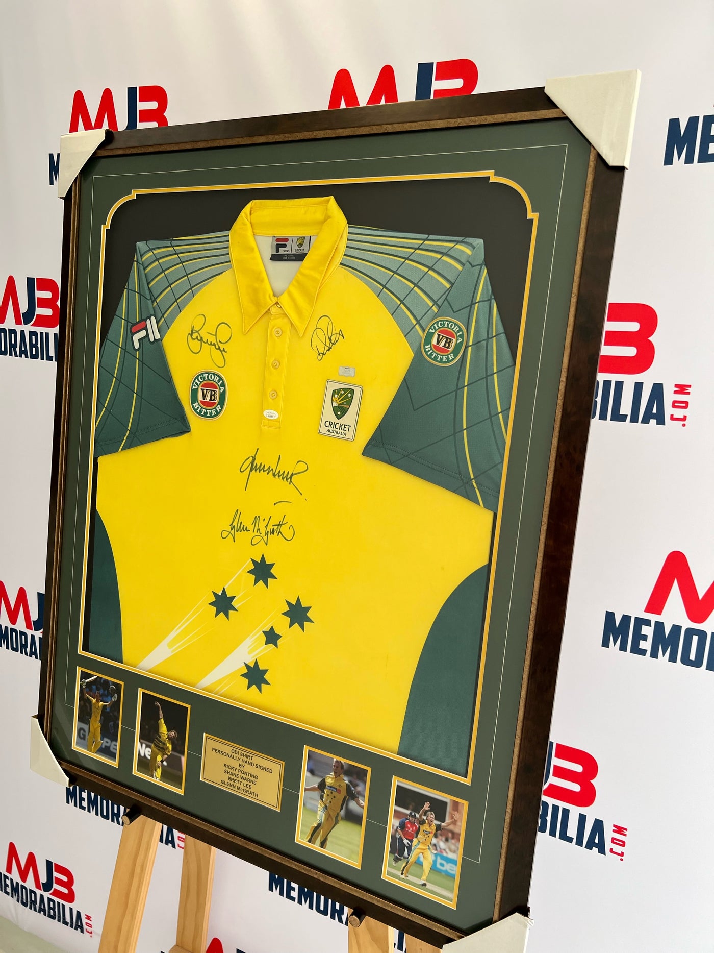 Shane Warne Glenn McGrath Ricky Ponting Brett Lee RARE Hand Signed ODI Signed Shirt COA JSA