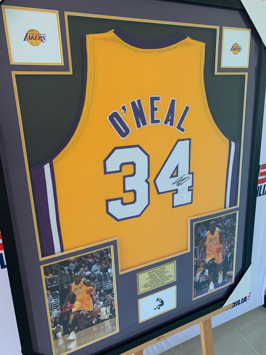Shaq Signed LA Lakers Jersey  Framed with JSA Authentication with Photos