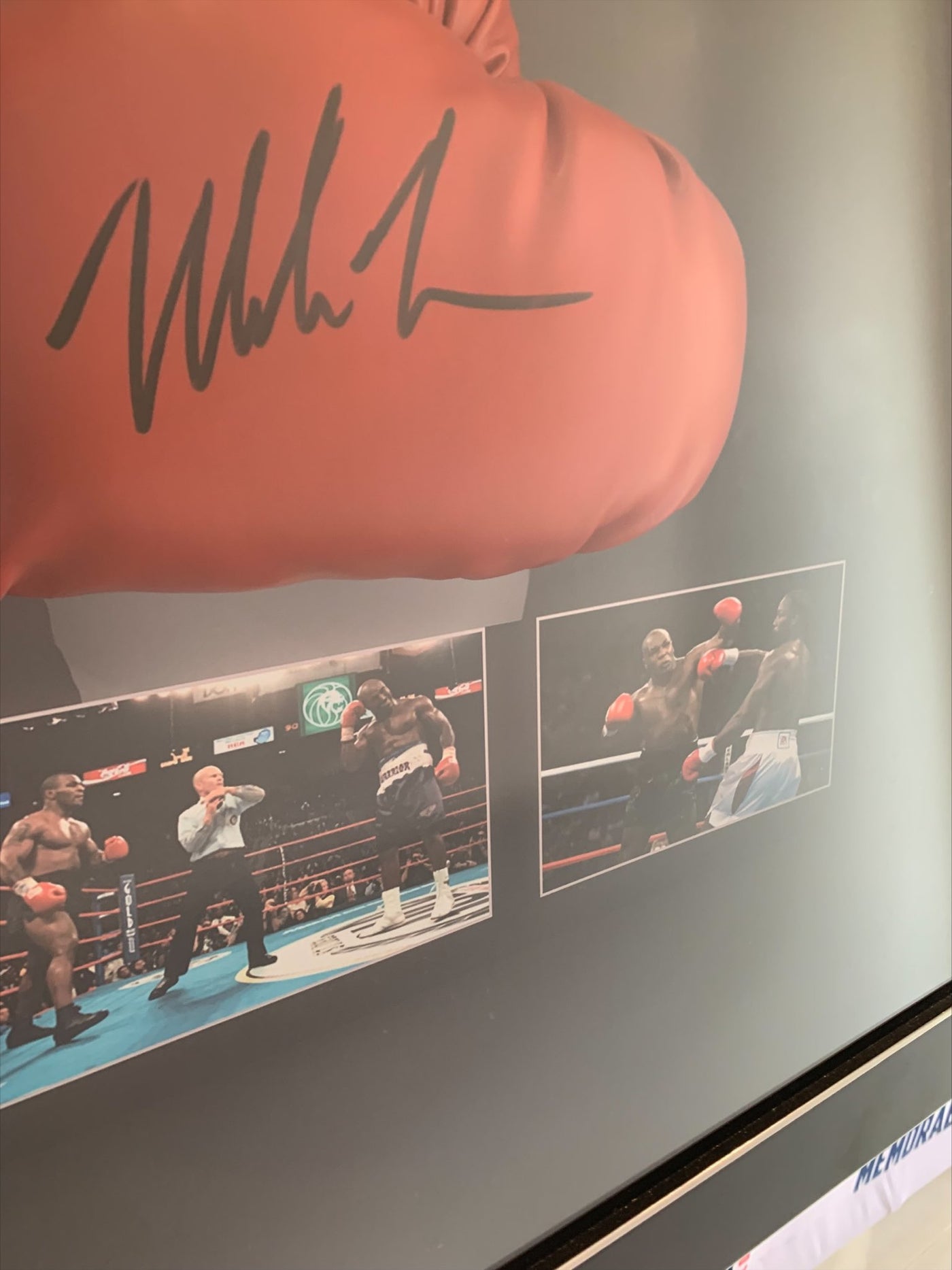 Mike Tyson Signed Authentic Everlast Red Glove with COA and Database Hologram Authentication Framed