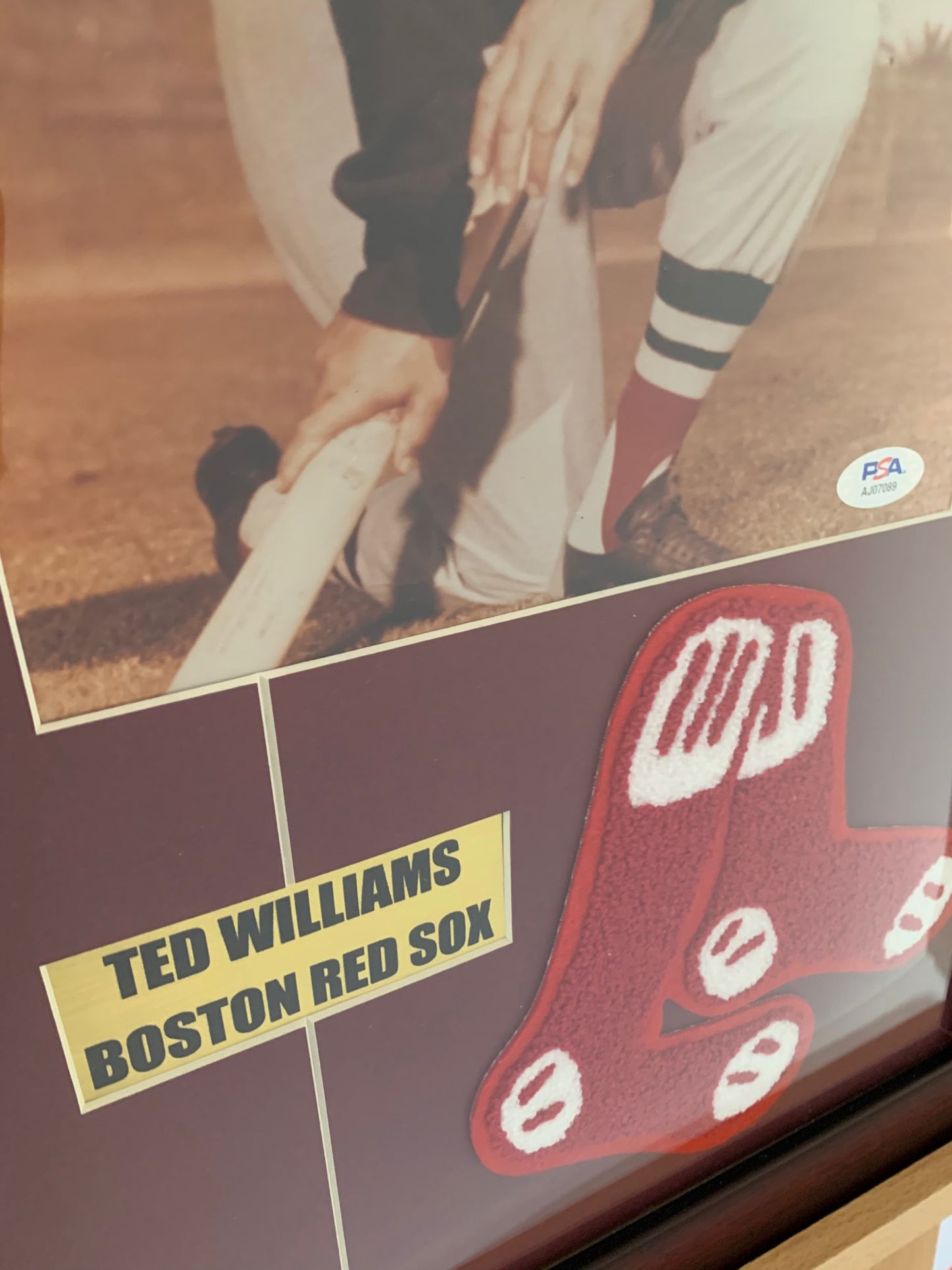 Ted Williams Boston Red Sox Signed Framed photo with Socks RARE PSA COA