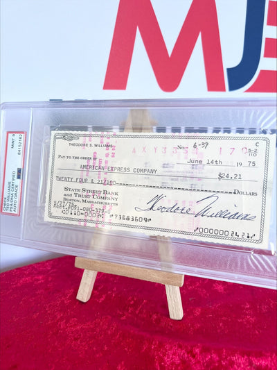 Theodore Ted Williams Signed 1975 Personal Bank Cheque PSA 9 State Street Bank American Express Company