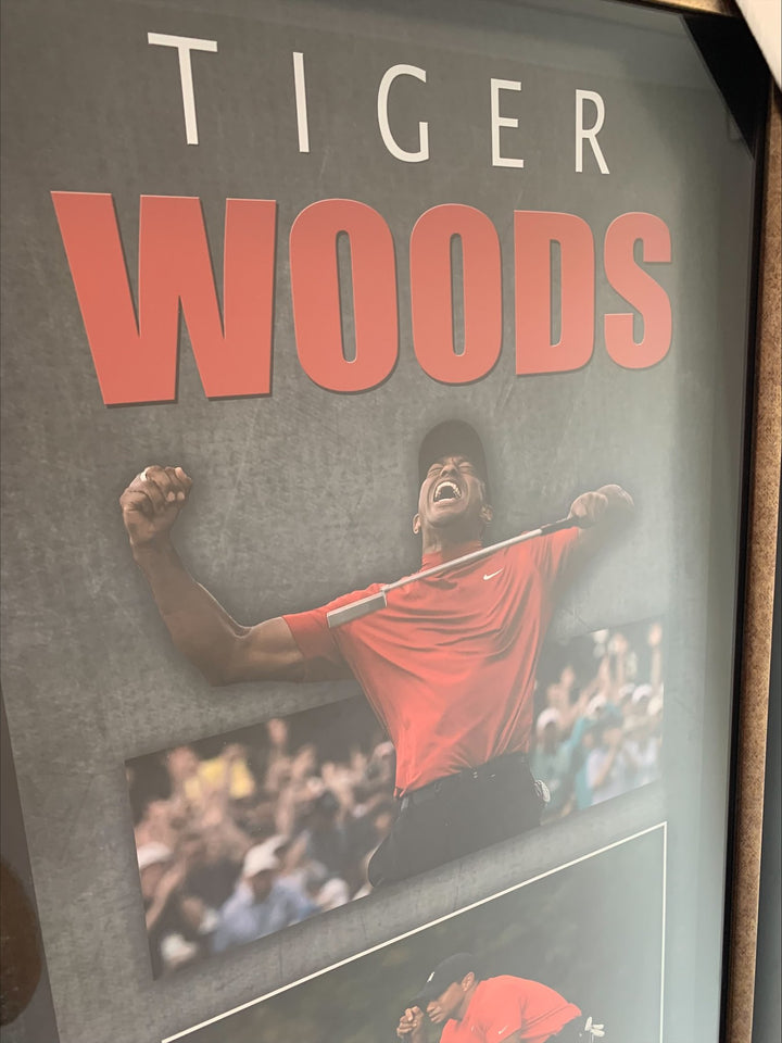 Tiger Woods Autographed Signed Framed Nike Red Polo Shirt JSA