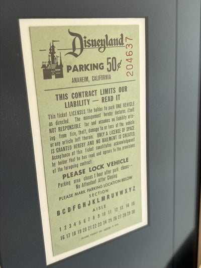 Walt Disney Authentic Vintage 1962 Memorabilia Original Map Ticket Book Car Park Ticket